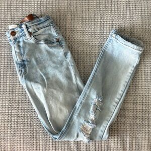 Bohme Light Blue Distressed Women Jeans